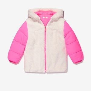 BILLIEBLUSH Girls Faux Shearling Coat in Ivory